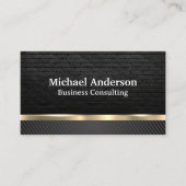 metaalgoud | zwarte koolstofvezel | baksteen visitekaartje (Voorkant)