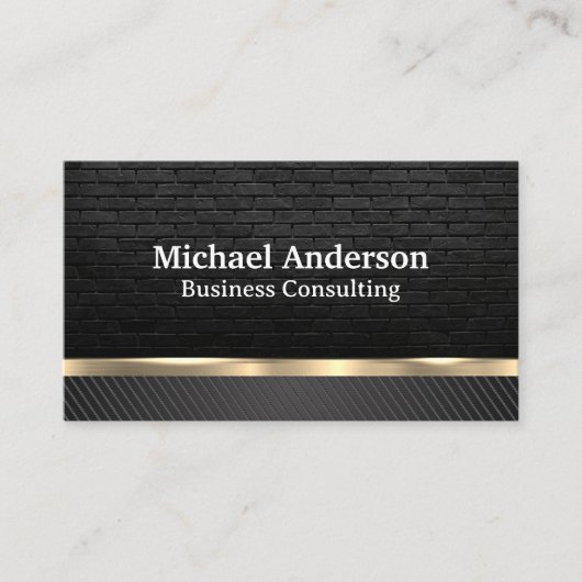 metaalgoud | zwarte koolstofvezel | baksteen visitekaartje (Voorkant)