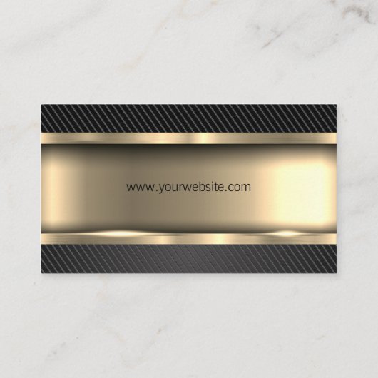 Metaalgoud | Zwarte koolstofvezel Visitekaartje (Achterkant)