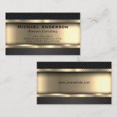 Metaalgoud | Zwarte koolstofvezel Visitekaartje (Voorkant / Achterkant)