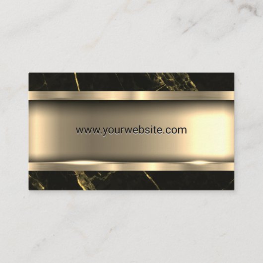 Metaalgoud | Zwarte marmer Visitekaartje (Achterkant)