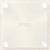 Metaalgoudachtergrond aangepast monogram glazen onderzetter (Achterkant)