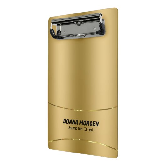 Metaalgouden achtergrond en stripe lijst mini klembord (Angled2)