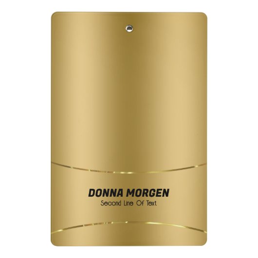 Metaalgouden achtergrond en stripe lijst mini klembord (Achterkant)