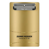 Metaalgouden achtergrond en stripe lijst mini klembord (Voorkant)