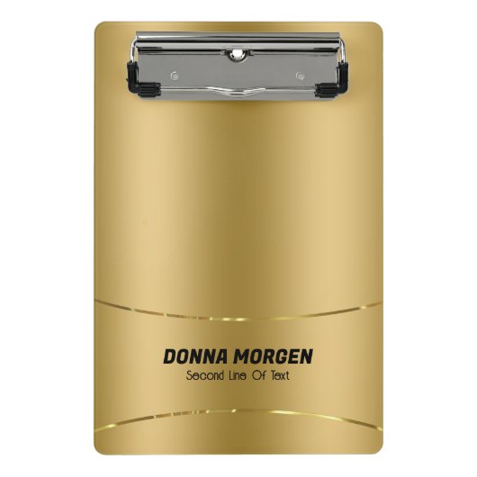 Metaalgouden achtergrond en stripe lijst mini klembord (Voorkant)