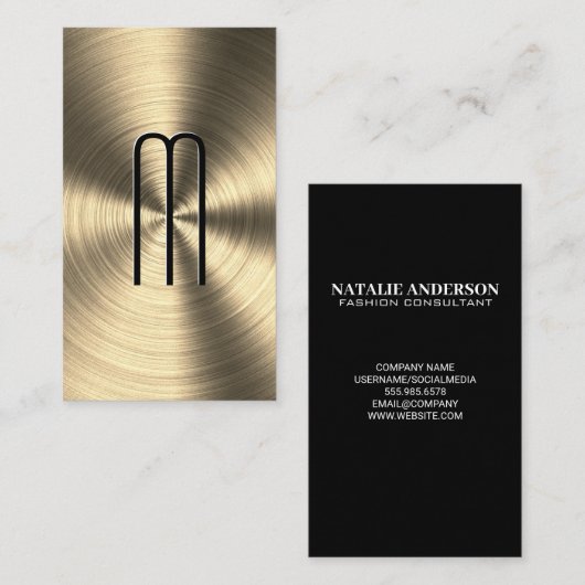 Metaalgouden bewerkte achtergrond visitekaartje (Voorkant / Achterkant)