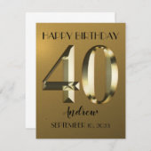 Metaalgouden folie 40e verjaardag (Voorkant / Achterkant)