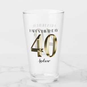 Metaalgouden folie 40e verjaardag glas