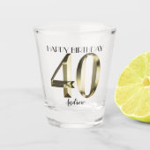 Metaalgouden folie 40e verjaardag shot glas (Voorkant)