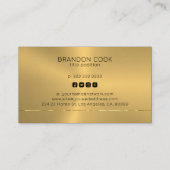 Metaalgoudglanzend streep visitekaartje (Achterkant)