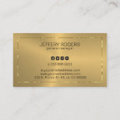 Metaalgoudtextuur schijnt gouden rand visitekaartje (Achterkant)