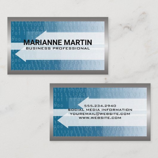 Metaalgrens | Binaire technische achtergrond van d Visitekaartje (Voorkant / Achterkant)