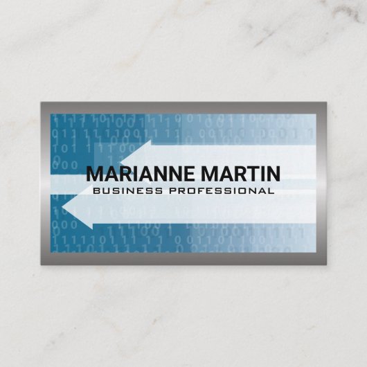 Metaalgrens | Binaire technische achtergrond van d Visitekaartje (Voorkant)