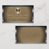 Metaalgrens en achtergrond | Monogram Visitekaartje (Voorkant / Achterkant)