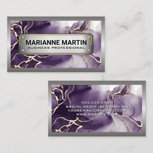 Metaalgrens | Metaal | Marmer Visitekaartje (Voorkant / Achterkant)