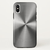 Metaalgrijs Faux Roestvrij staal Kijk uit Case-Mate iPhone Case (Achterkant)