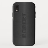 Metaalgrijs geborsteld aluminium uiterlijk Case-Mate iPhone case (Achterkant)