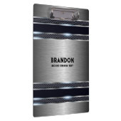 Metaalgrijs industrieel geometrisch ontwerpmonogra klembord (Rechts)