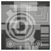 Metaalgrijze geometrische stof (Swatch)