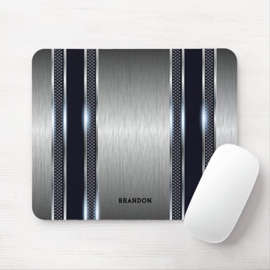 Metaalgrijze industriële geometrische textuur muismat (Met muis)