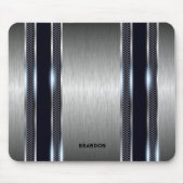 Metaalgrijze industriële geometrische textuur muismat (Voorkant)