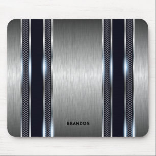 Metaalgrijze industriële geometrische textuur muismat