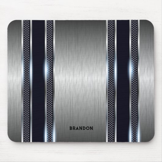 Metaalgrijze industriële geometrische textuur muismat (Voorkant)