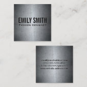 Metaalgrijze textuur | Eenvoudig minimaal Vierkante Visitekaartje (Voorkant / Achterkant)