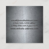 Metaalgrijze textuur | Eenvoudig minimaal Vierkante Visitekaartje (Achterkant)