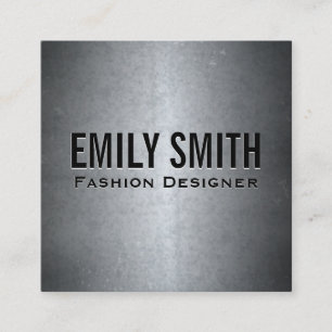 Metaalgrijze textuur   Eenvoudig minimaal Vierkante Visitekaartje