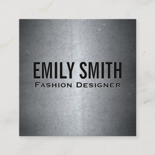 Metaalgrijze textuur | Eenvoudig minimaal Vierkante Visitekaartje (Voorkant)