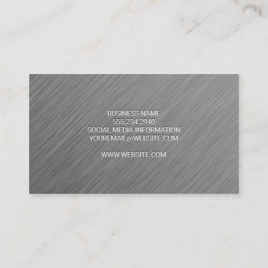 Metaalgrijze textuur visitekaartje (Achterkant)