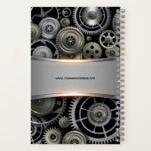 Metaalgrijze textuurachtergronddruk notitieboek (Achterkant)