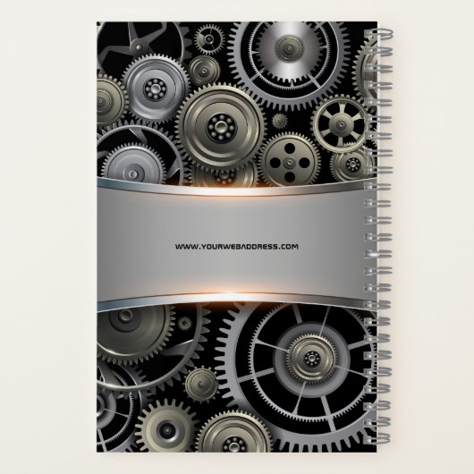 Metaalgrijze textuurachtergronddruk notitieboek (Achterkant)