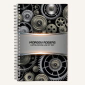 Metaalgrijze textuurachtergronddruk notitieboek (Voorkant)