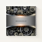 Metaalgrijze textuurachtergronddruk notitieboek (Achterkant)