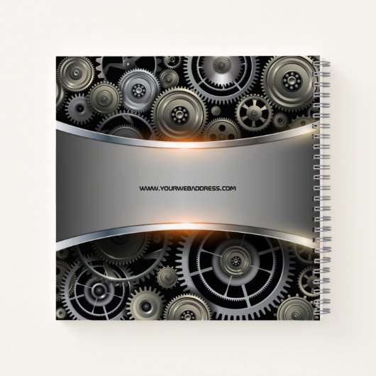 Metaalgrijze textuurachtergronddruk notitieboek (Achterkant)