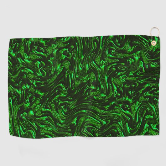 Metaalgroen getextureerde korrels golfhanddoek (Horizontaal)