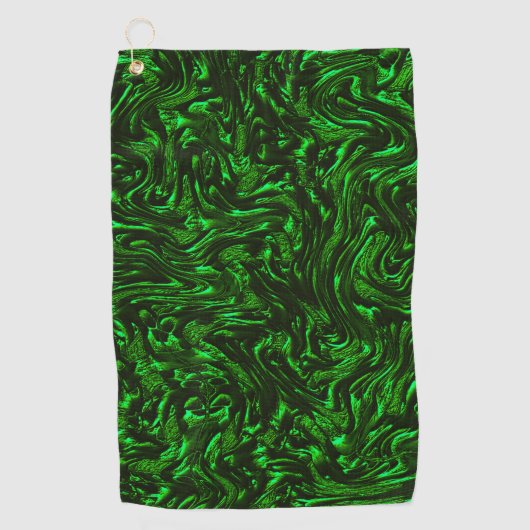 Metaalgroen getextureerde korrels golfhanddoek (Voorkant)