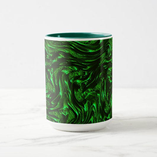 Metaalgroen getextureerde korrels mok (Midden)