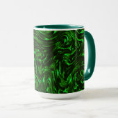 Metaalgroen getextureerde korrels mok (Voorkant rechts)