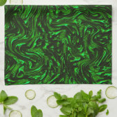 Metaalgroen getextureerde korrels theedoek (Gevouwen)