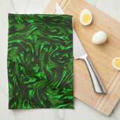 Metaalgroen getextureerde korrels theedoek (Quarter Fold)