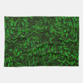 Metaalgroen getextureerde korrels theedoek (Horizontaal)