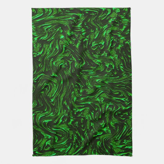 Metaalgroen getextureerde korrels theedoek (Verticaal)