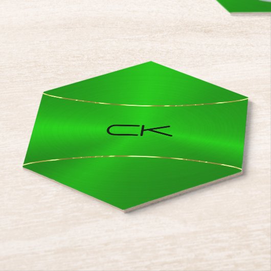 Metaalgroen met goudaccentpapier onderzetter (Schuin)