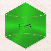 Metaalgroen met goudaccentpapier onderzetter (Voorkant)