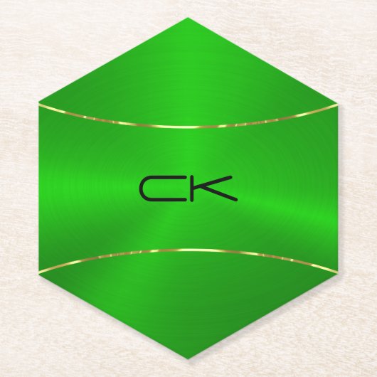 Metaalgroen met goudaccentpapier onderzetter (Voorkant)