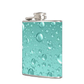 Metaalgroene Blauwgroen-groene Abstracte Regenneer Heupfles (Links)